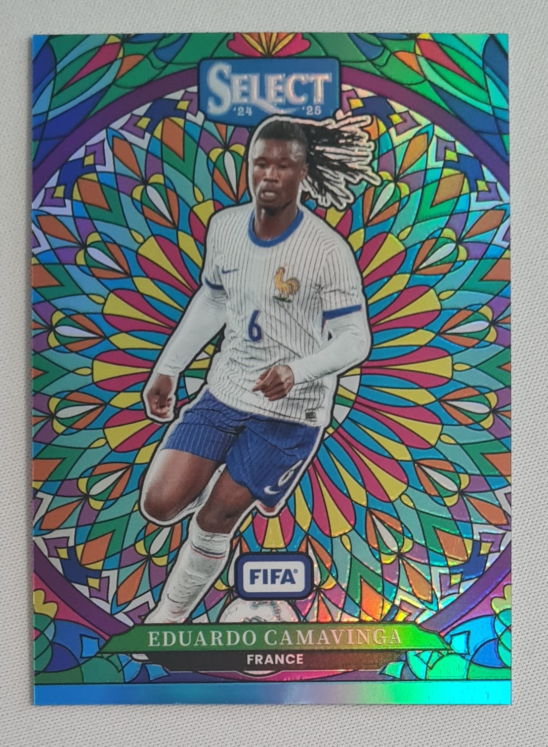 Eduardo Camavinga - 2024/25 Panini Select FIFA Soccer National Team France Prizm #15 Stained Glass