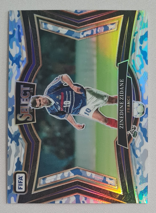 Zinedine Zidane - 2024/25 Panini Select FIFA Soccer Field Level National Team France Prizm #249 Field Winter camo /30