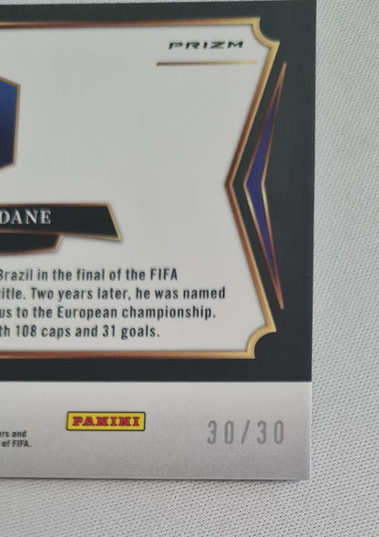 Zinedine Zidane - 2024/25 Panini Select FIFA Soccer Field Level National Team France Prizm #249 Field Winter camo /30