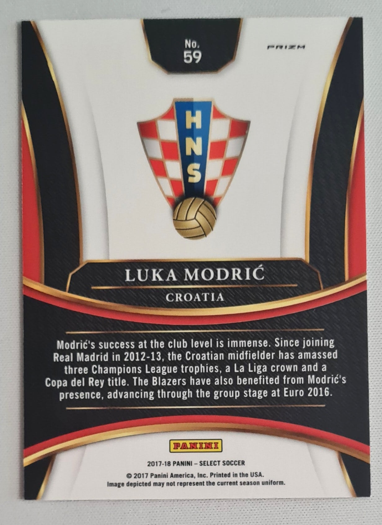 Luka Modric - 2017/18 Panini Select Soccer National Team Croatia (HNS) Prizm #59 Orange Prizm