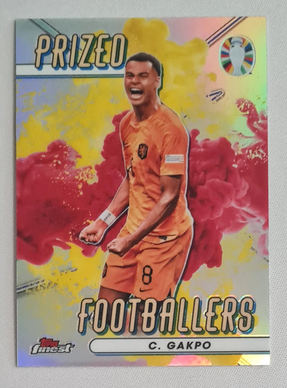 Cody Gakpo - 2023 Topps Finest Road to UEFA EURO 2024 National Prized Footballers Fusion Red/Yellow #PFV-CG Team Netherlands KNVB