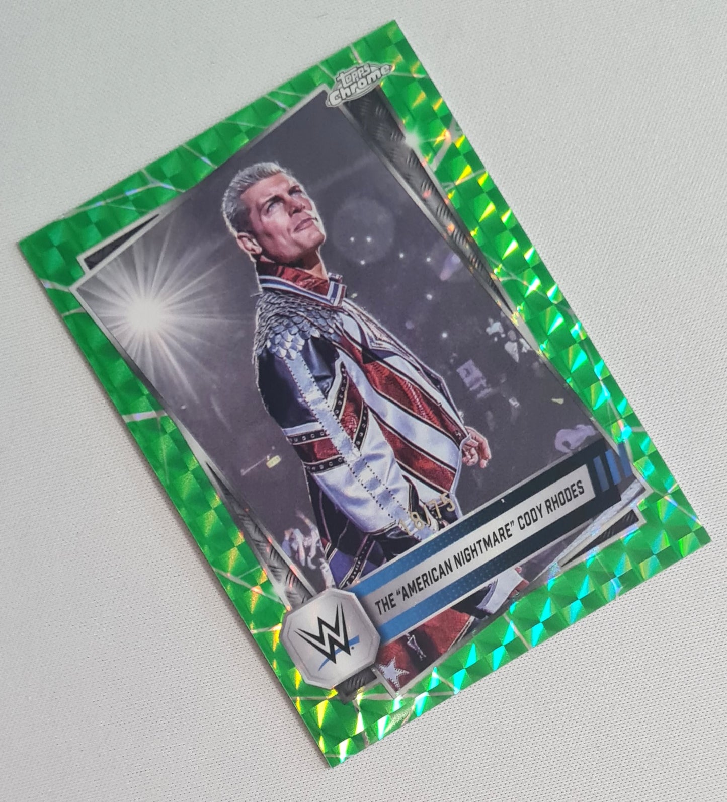 Cody Rhodes - 2025 Topps Chrome "The American Nightmare" WWE Wrestling Smack Down #1 Neon Green Geometric