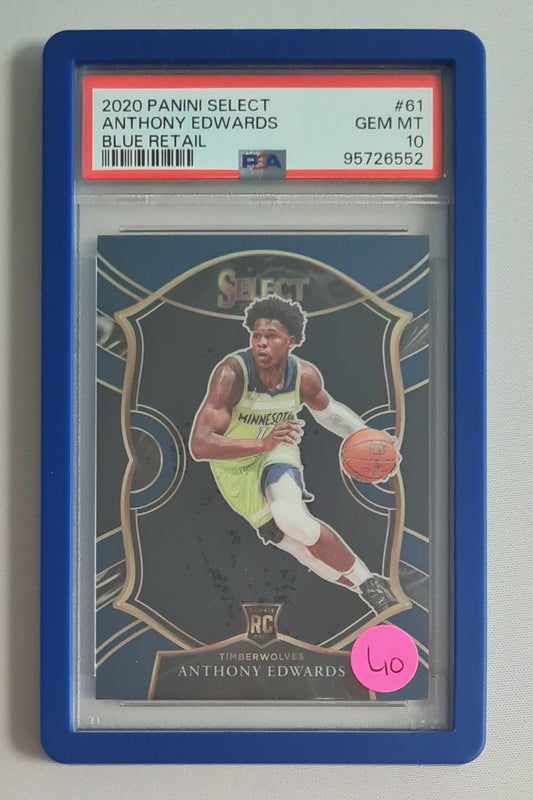 Anthony Edwards - 2020/21 Panini Select Basketball NBA Minnesota Timberwolves #61 Concourse Blue Retail PSA 10 Gem Mint