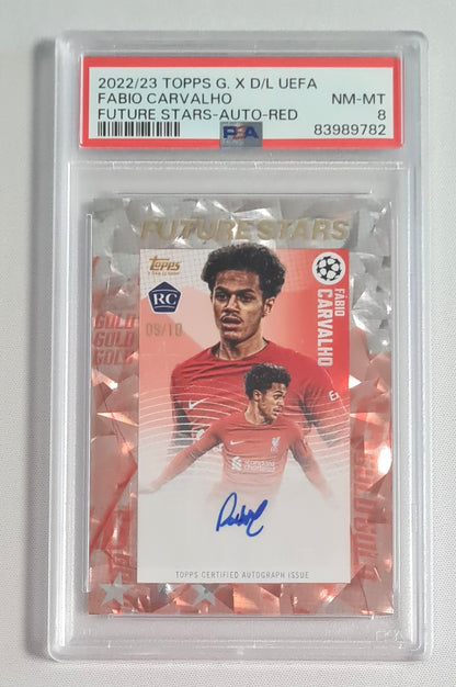 Fabio Carvalho - 2022/23 Topps G.X D/L UEFA (RC) Future Stars Auto-Red  Liverpool PSA 8 NM-MT