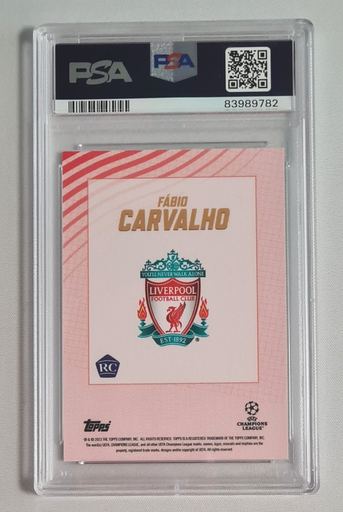 Fabio Carvalho - 2022/23 Topps G.X D/L UEFA (RC) Future Stars Auto-Red  Liverpool PSA 8 NM-MT