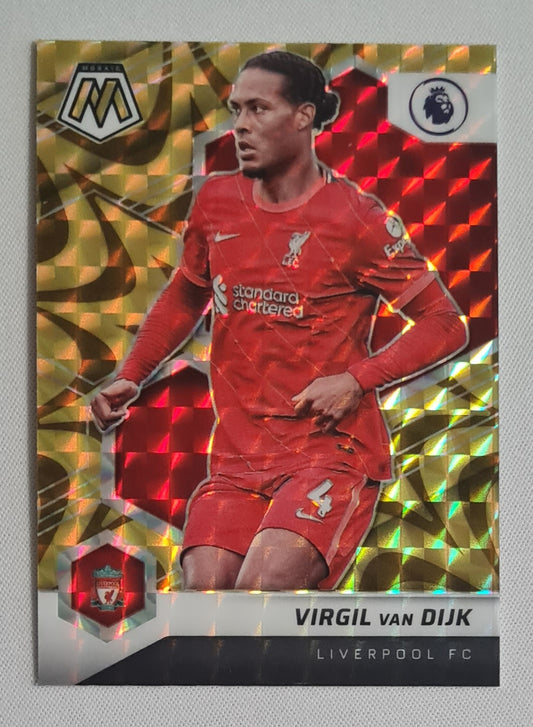 Virgil van Dijk - 2021/22 Panini Mosaic Premier League Soccer EPL Liverpool FC Prizm #180 Yellow Prizm