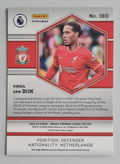 Virgil van Dijk - 2021/22 Panini Mosaic Premier League Soccer EPL Liverpool FC Prizm #180 Yellow Prizm