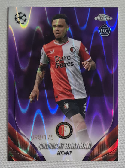 Quilindschy Hartman - 2024 Topps Chrome Feyenoord Rotterdam (CL)#185 Purple Wave /175