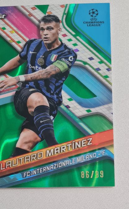 Lautaro Martinez - 2025 Topps Finest FC Internazionale Milano (CL) #35 /99 Green Lava Refractor