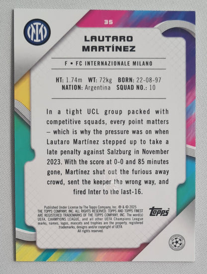 Lautaro Martinez - 2025 Topps Finest FC Internazionale Milano (CL) #35 /99 Green Lava Refractor