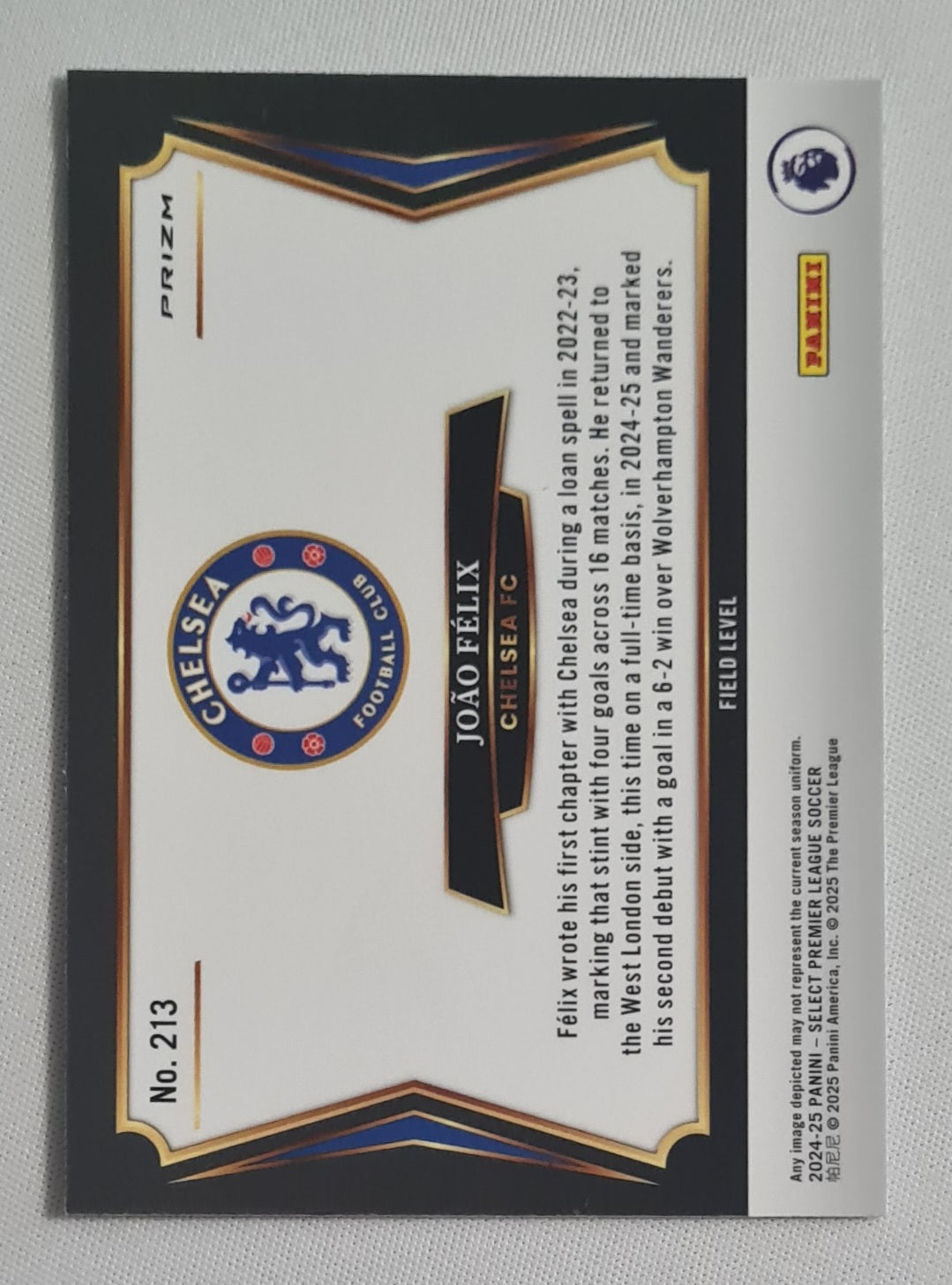 Joao Felix  - 2024/25 Panini Select Premier League Soccer - Field Level - Chelsea FC #213