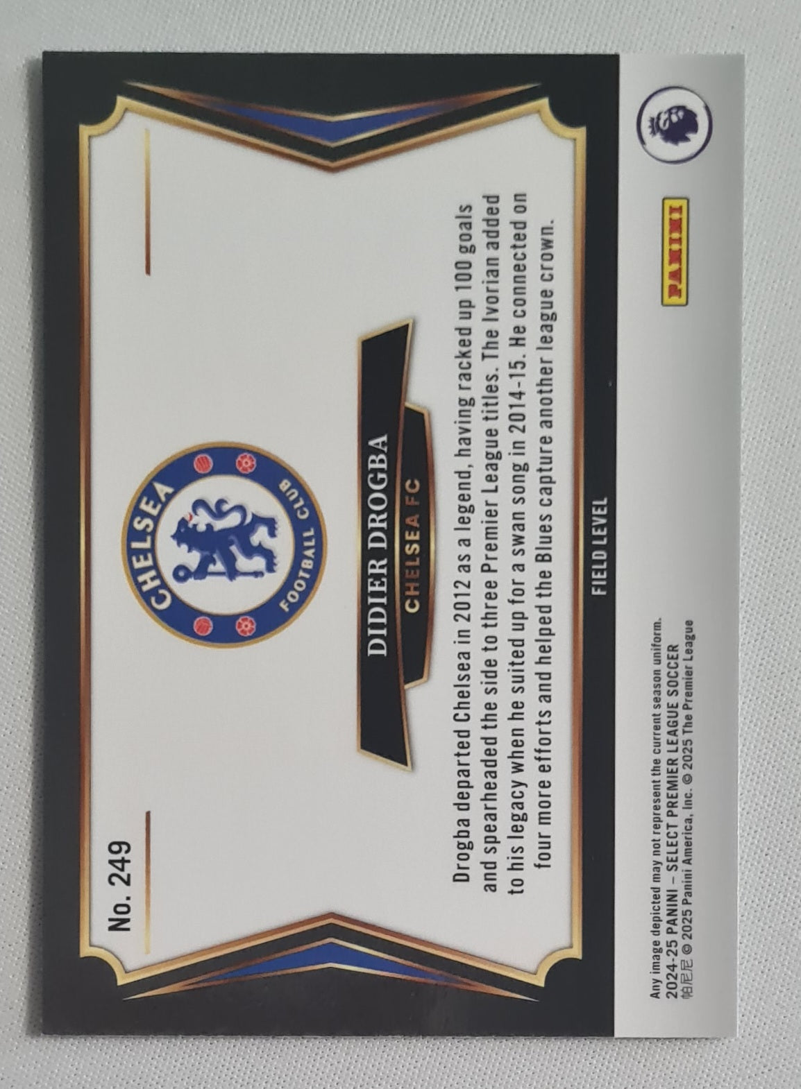 Didier Drogba - 2024/25 Panini Select Premier League Soccer - Field Level - Chelsea #249