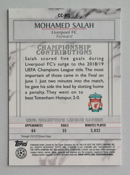 Mohamed Salah - 2022 Topps Championship Contributions Premier League Soccer Liverpool (CL) #CC-MS Refractor