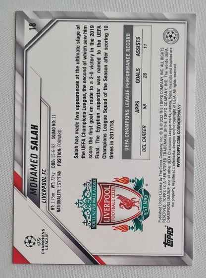 Mohamed Salah - 2022 Topps Premier League Soccer Liverpool (CL) #18