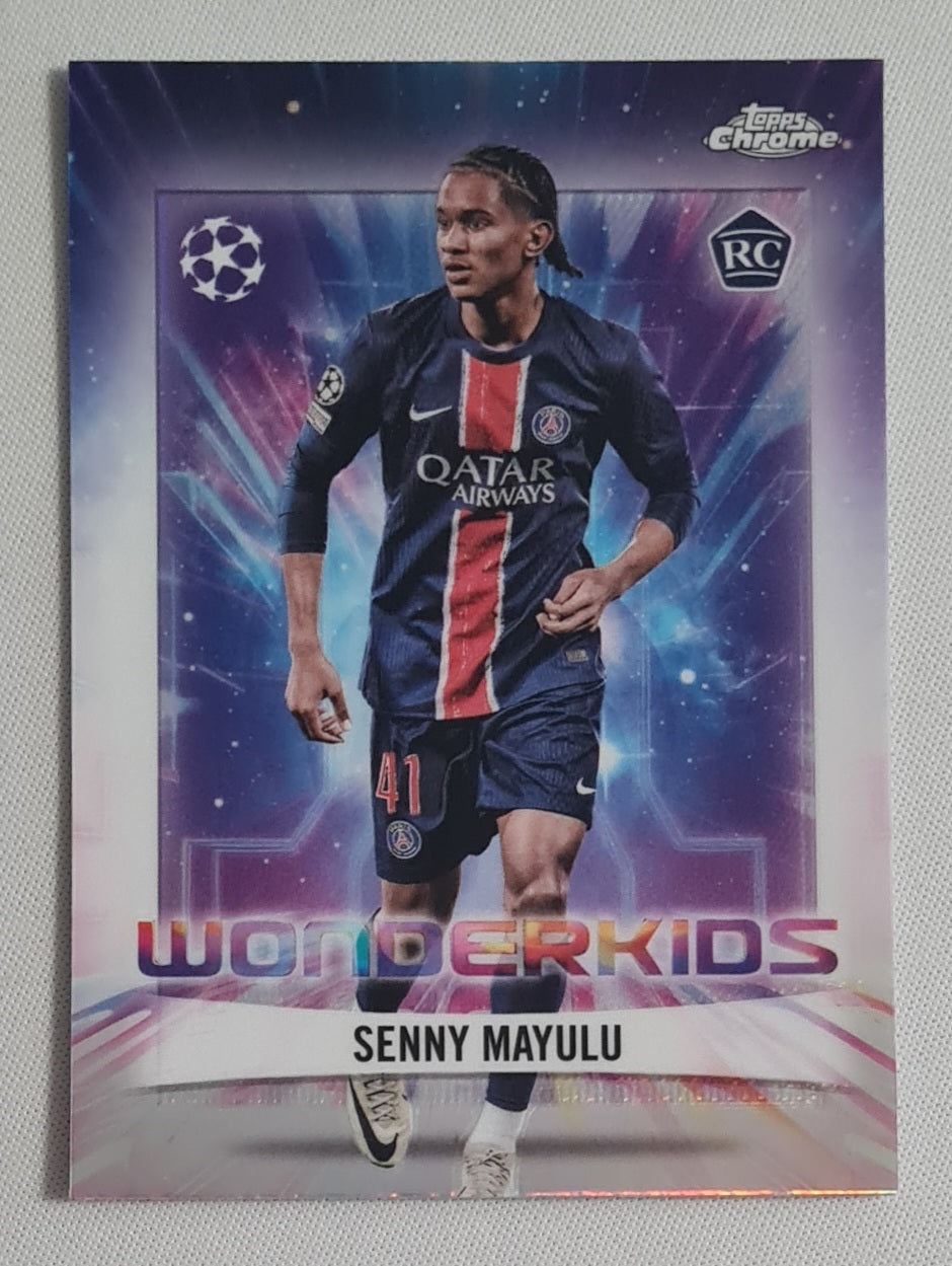Senny Mayulu - 2025 Topps Chrome  Wonderkids (RC) Paris PSG (CL) #WK-15