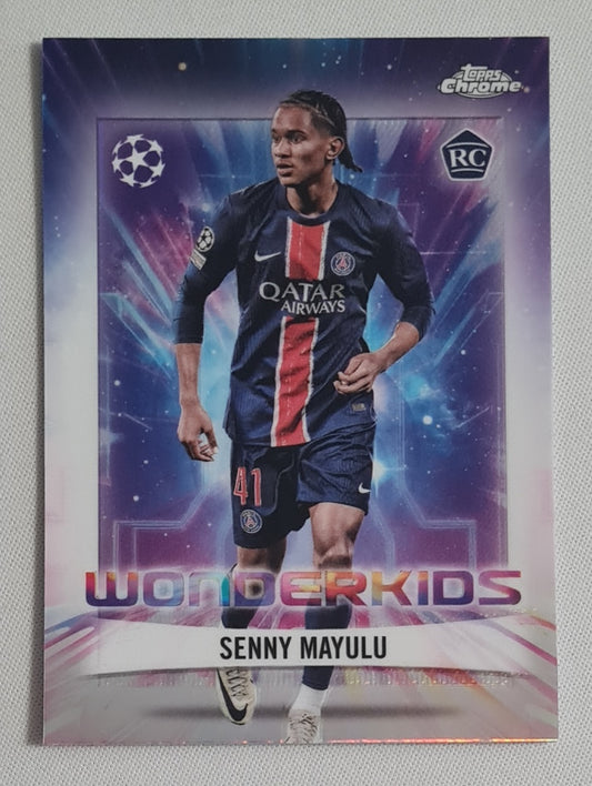 Senny Mayulu - 2025 Topps Chrome  Wonderkids (RC) Paris PSG (CL) #WK-15