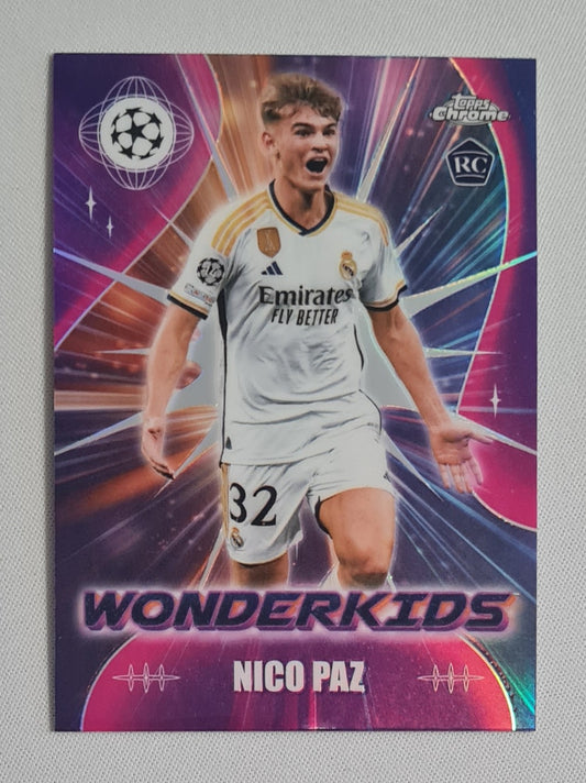 Nico Paz - 2024 Topps Chrome Wonderkids (RC) Real Madrid (CL) #WK-10