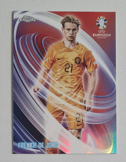 Frenkie de Jong - 2024 Topps Chrome UEFA Euro 2024 Germany - National Team Netherlands KNVB - #NN-24 Refractor