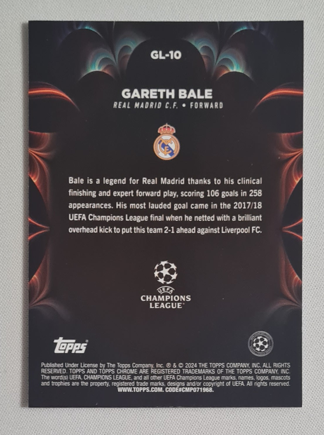 Gareth Bale - 2024 Topps Chrome Golazo Real Madrid C.F. (CL) #GL-10