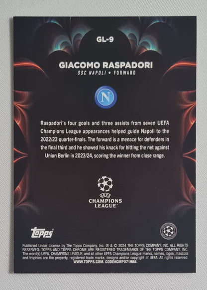 Giacomo Raspadori - 2024 Topps Chrome Golazo SSC Napoli (CL) #GL-9