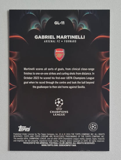 Gabriel Martinelli - 2024 Topps Chrome Golazo Arsenal FC (CL) #GL-11