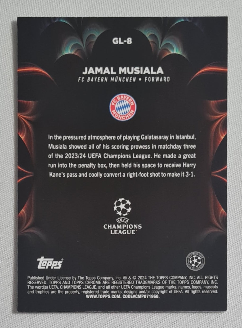 Jamal Musiala - 2024 Topps Chrome Golazo FC Bayern Munchen (CL) #GL-8