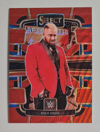 Solo Sikoa - 2024 Panini Select WWE Wrestling Smack Down Prizm #26 Red Concourse Refractor /99