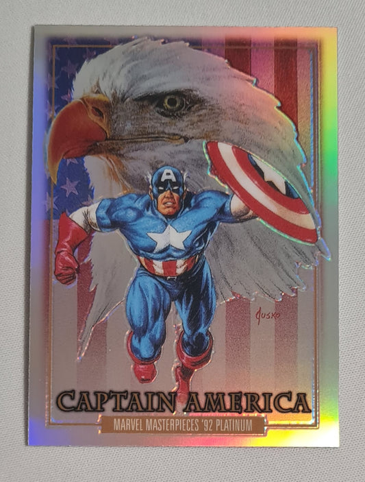 Captain America - 2024 Marvel Masterpieces '92 Platinum #16 Refractor