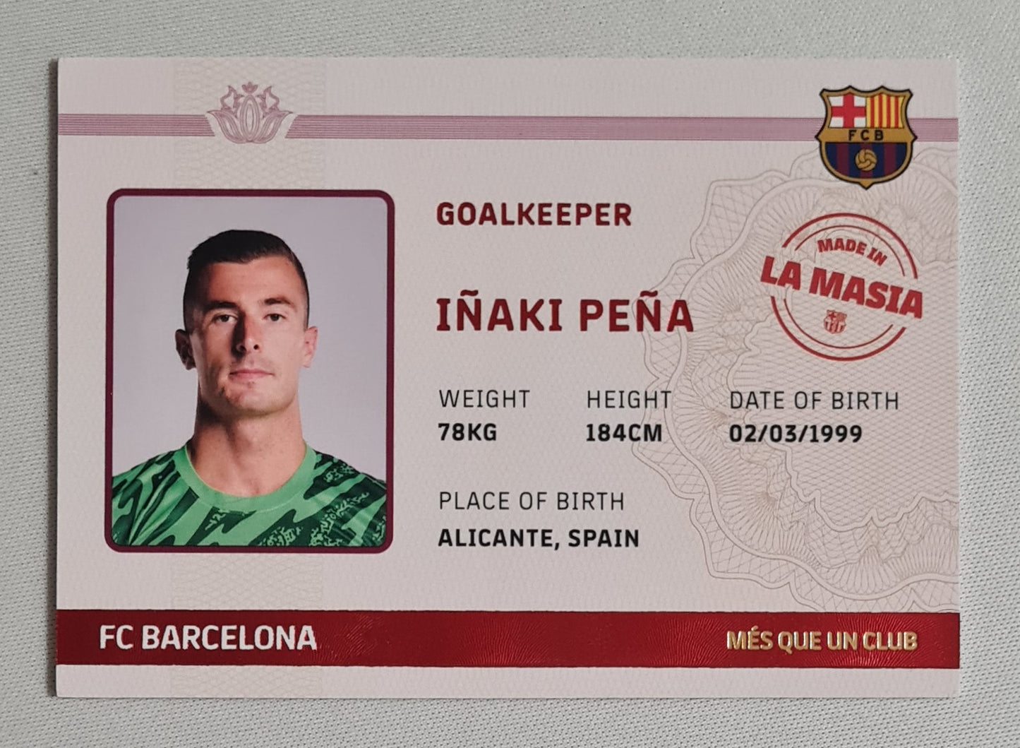 Inaki Pena - 2024/25 Barcelona Team Set - FC Barcelona - Mes Que un Club (made in La Masia)