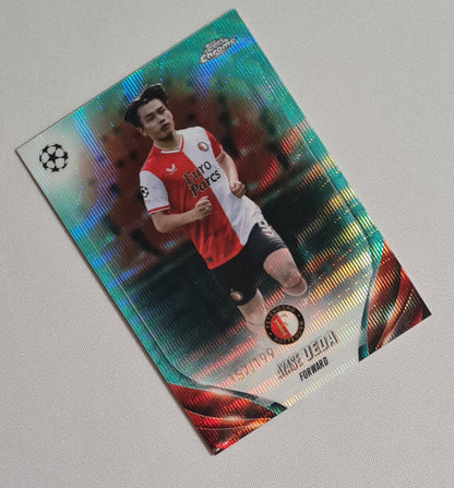 Ayase Ueda - 2024 Topps Chrome Feyenoord Rotterdam (CL) #138 Aqua Wave Refractor /199