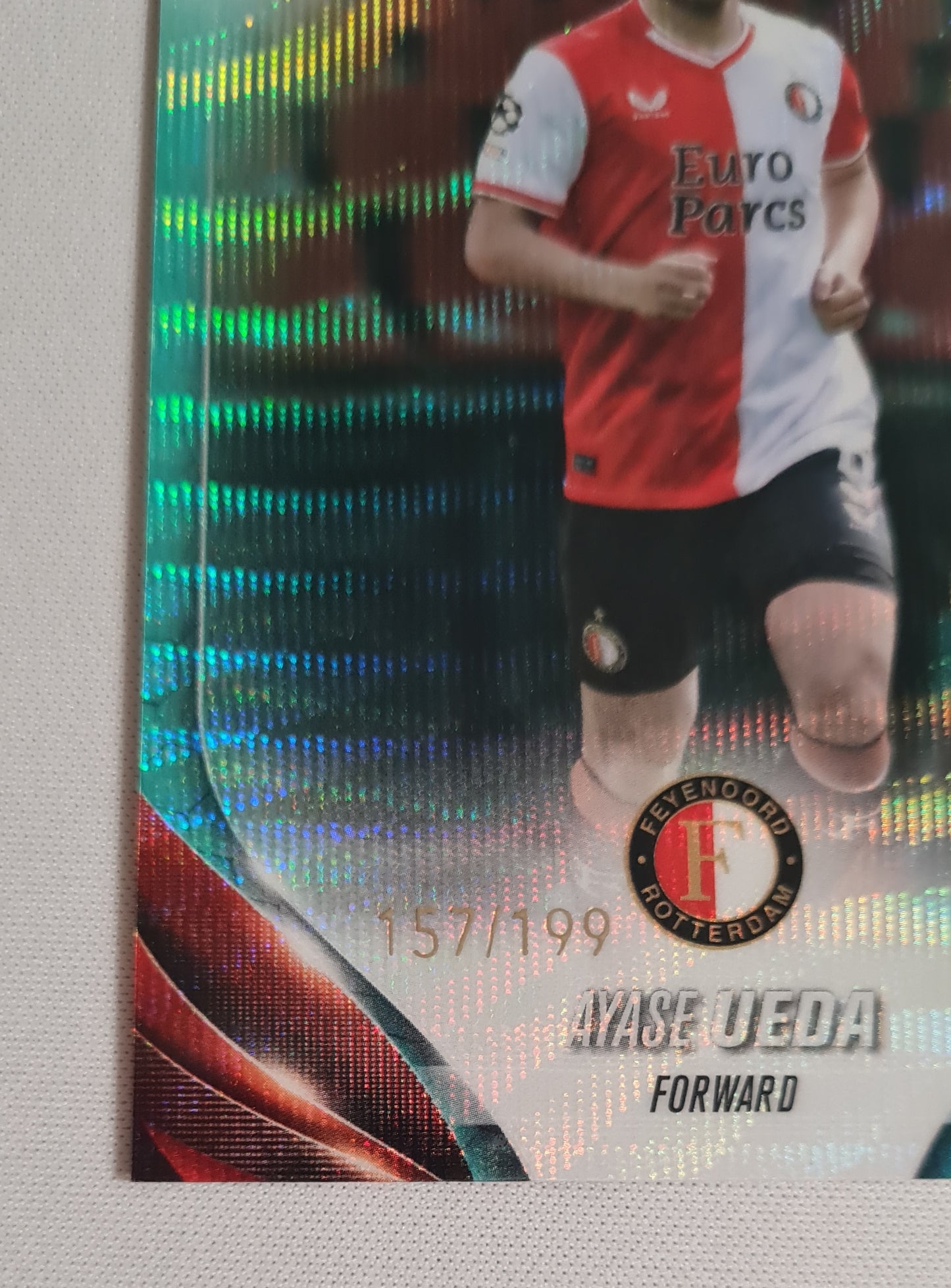 Ayase Ueda - 2024 Topps Chrome Feyenoord Rotterdam (CL) #138 Aqua Wave Refractor /199