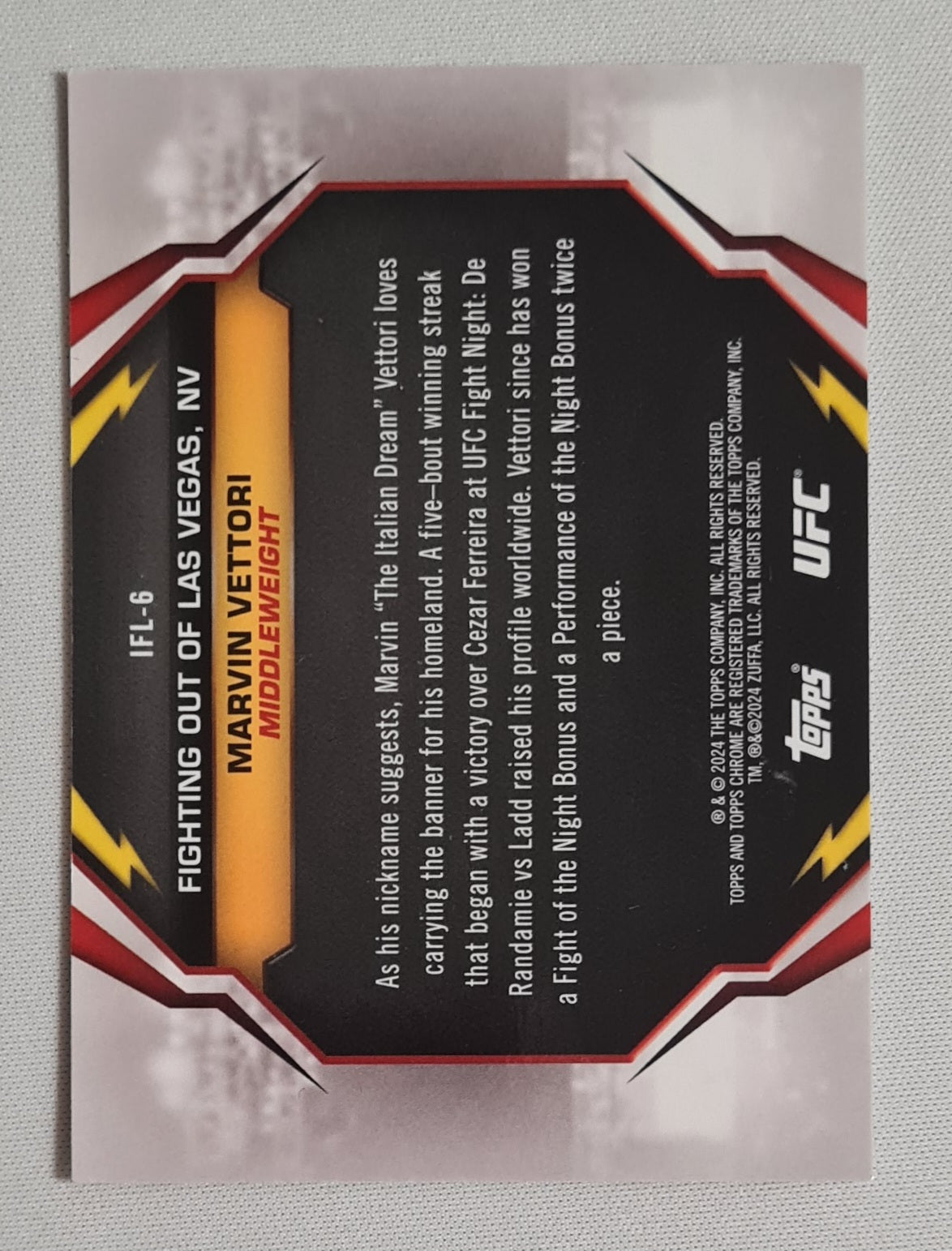 Marvin Vettori - 2024 Topps Chrome International Flair Fighter Middleweight #IFL-6