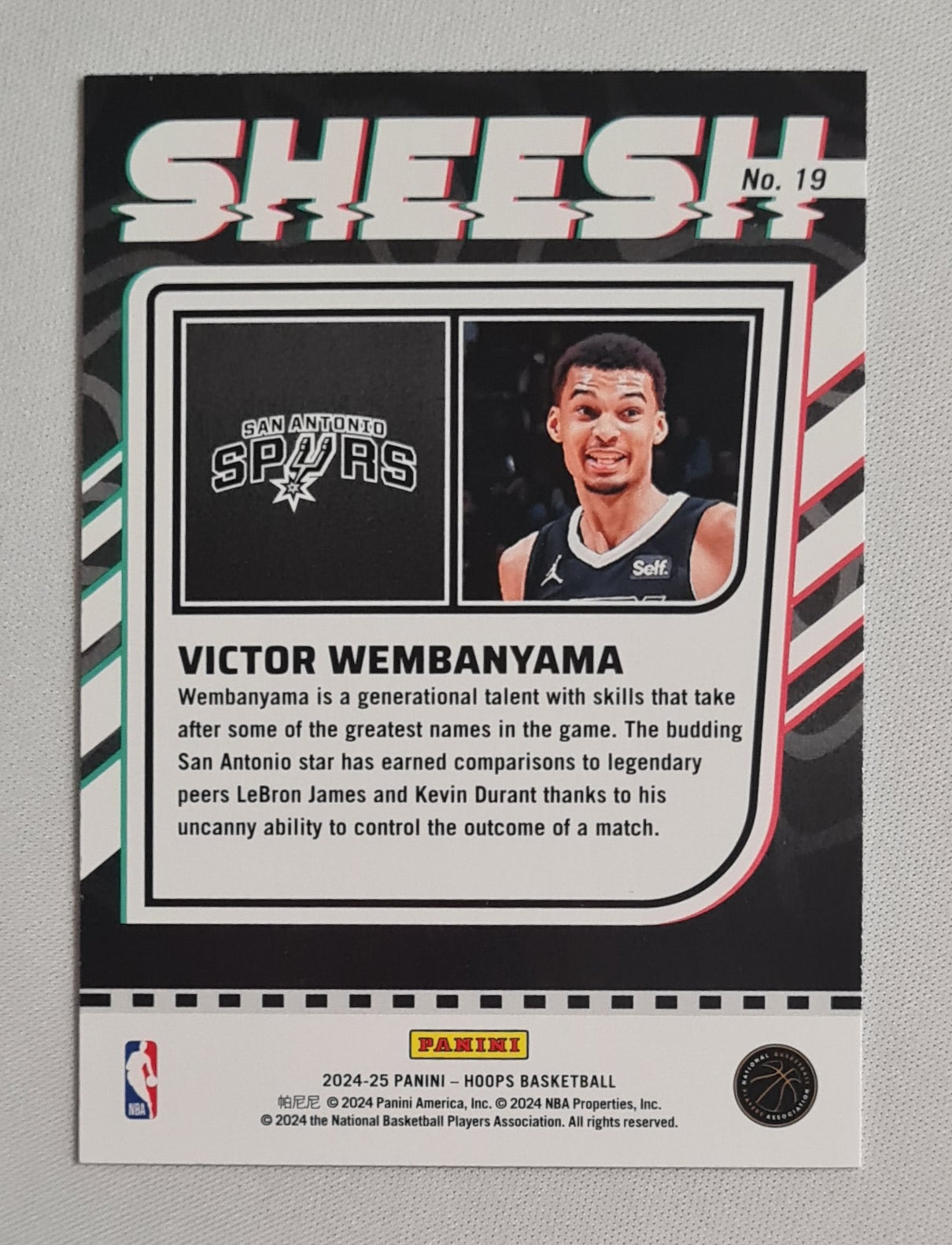 Victor Wembanyama - 2024/25 Panini Hoops Basketball NBA San Antonio Spurs - Sheesh - #19