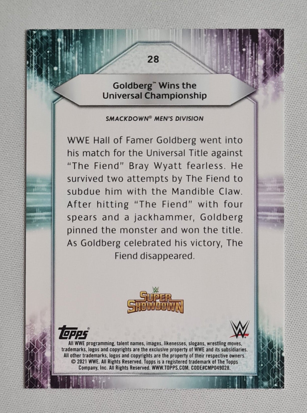 Goldberg - 2021 Topps WWE Wrestling Super Showdown #28