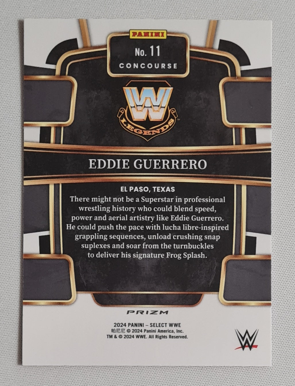 Eddie Guerrero - 2024 Panini Select WWE Wrestling Legends Concourse Prizm #11 Orange Cracked Ice
