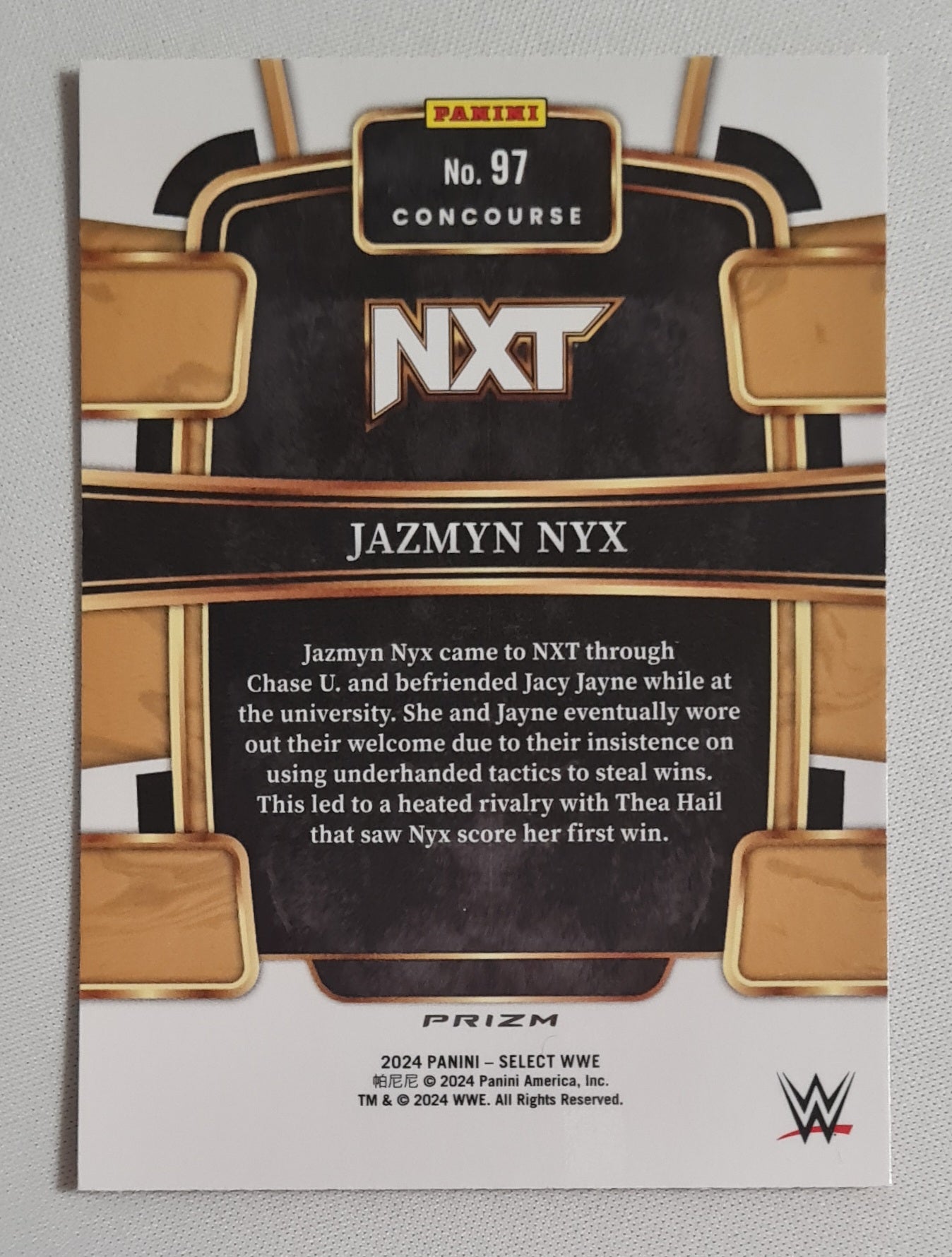 Jazmyn Nyx - 2024 Panini Select WWE Wrestling NXT Concourse Prizm #97 Orange Flash Prizm