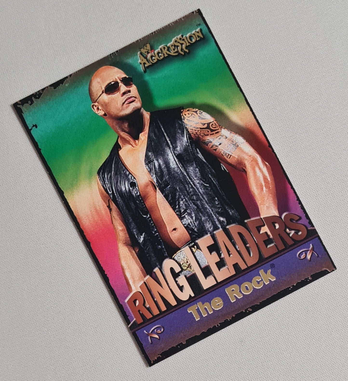The Rock - 2003 Fleer WWE World Wrestling Entertainment - Ring Leaders - Aggression #2 of 15 set Number