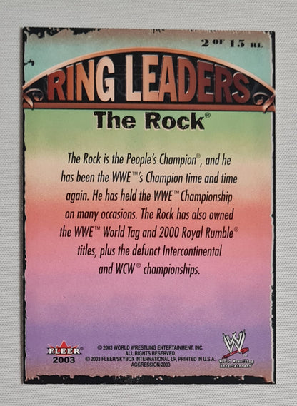 The Rock - 2003 Fleer WWE World Wrestling Entertainment - Ring Leaders - Aggression #2 of 15 set Number