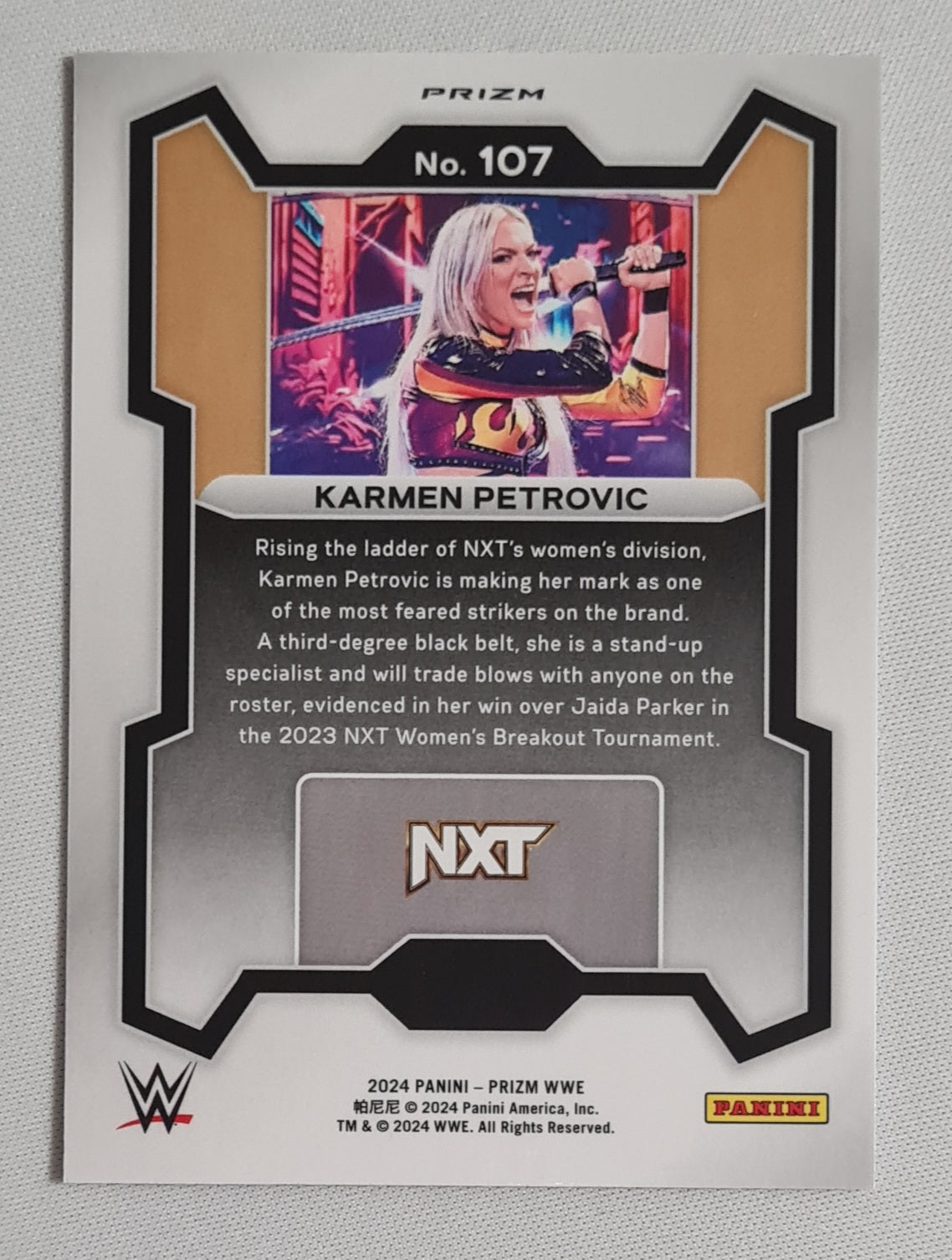 Karmen Petrovic - 2024 Panini Prizm WWE Wrestling NXT #107 Silver Cracked Ice