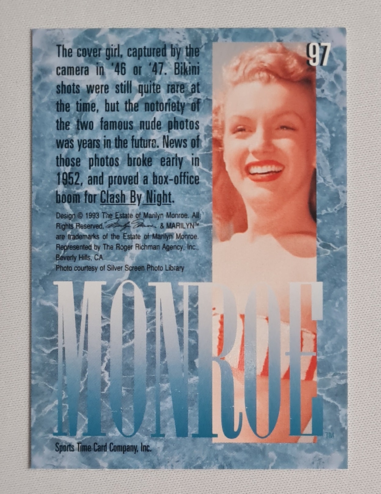Marilyn Monroe -1993 Sports Time Card Company #97