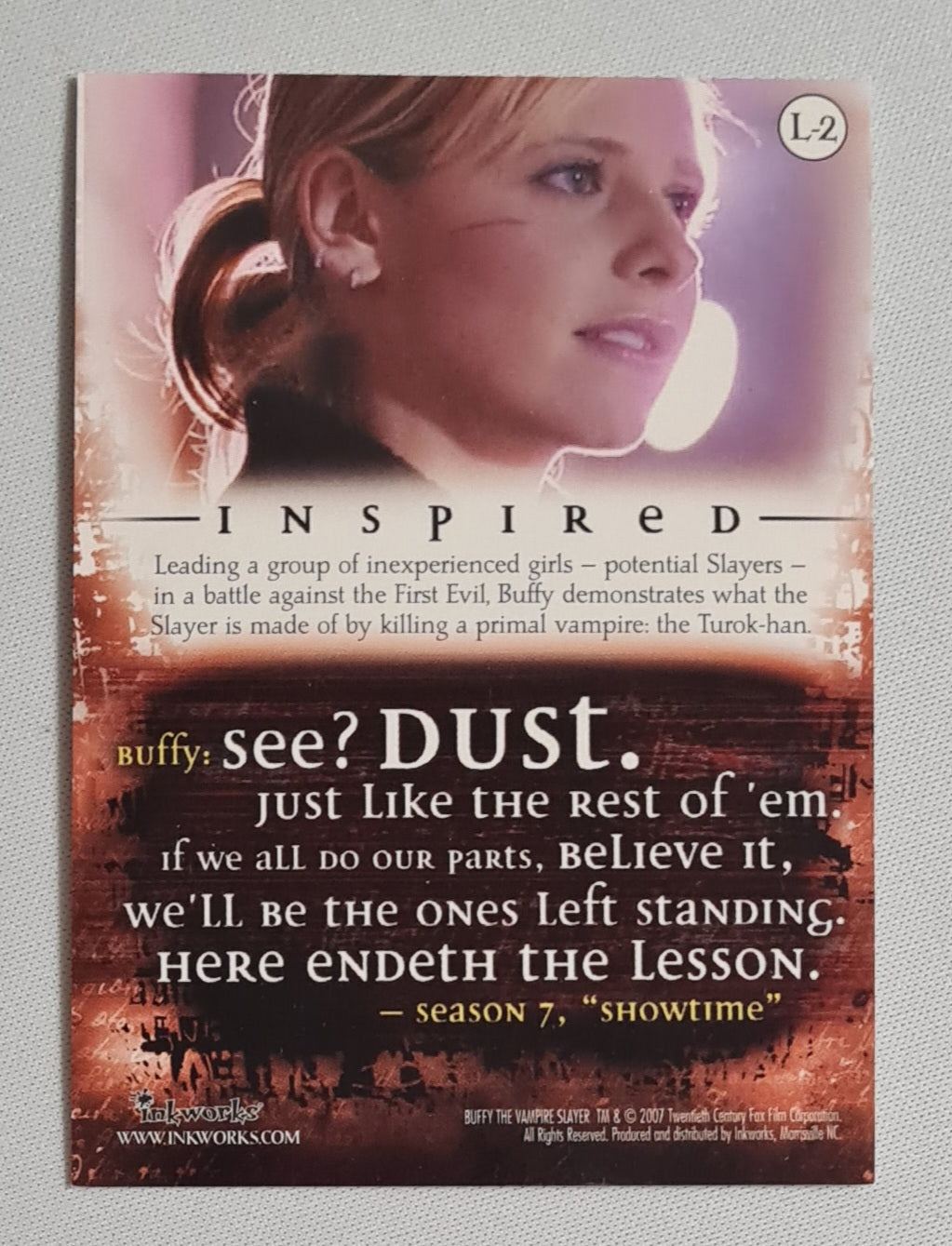 Buffy the Vampire Slayer - 2007 Twenty Century Fox Inkworks - Leader of Slayers - Inspired #L-2