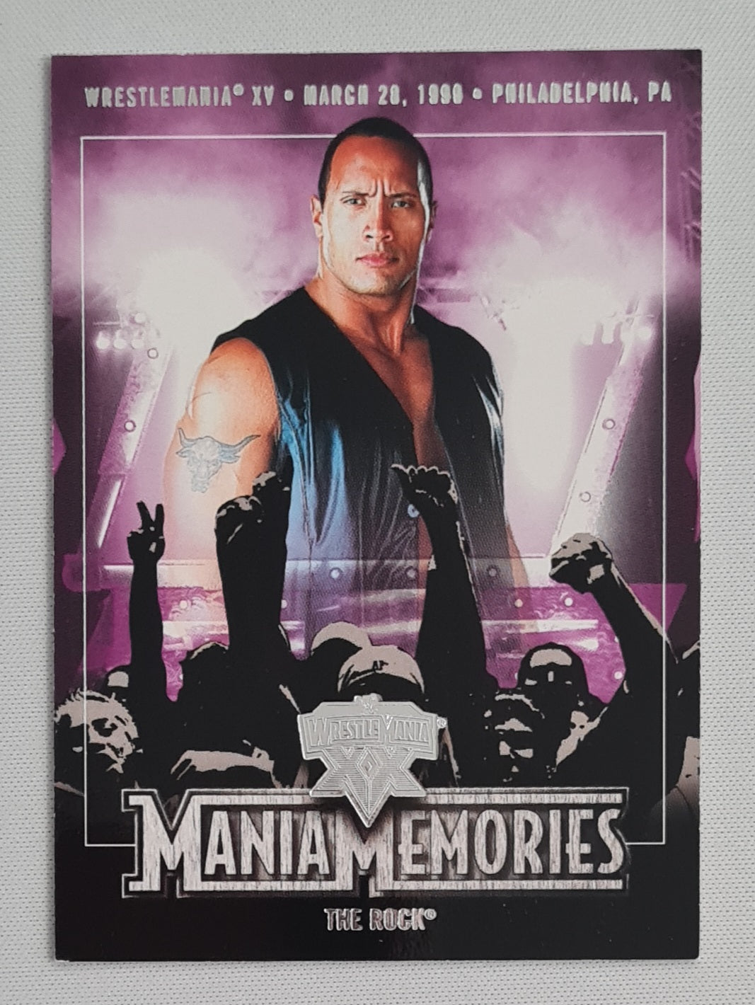 The Rock - 2004 Fleer WWE Wrestling Wrestlemania Memories #80 Rare!