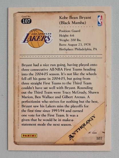 Kobe Bean Bryant - 2012 Panini Anthology NBA Basketball L.A. Lakers #107