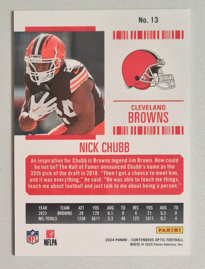 Nick Chubb - 2024 Panini Contenders Optic Football NFL Cleveland Browns Season Ticket #13