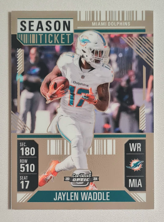 Jaylen Waddle - 2024 Panini Contenders Optic Football NFL Miami Dolphins Season Ticket #35