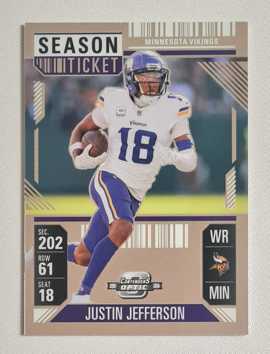 Justin Jefferson - 2024 Panini Contenders Optic Football NFL Minnesota Vikings Season Ticket #36