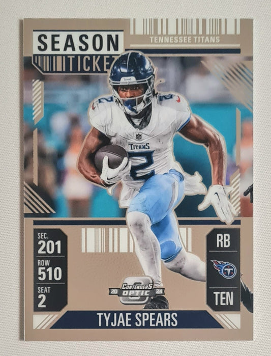 Tyjae Spears - 2024 Panini Contenders Optic Football NFL Tennessee Titans Season Ticket #55