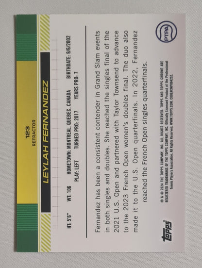 Leylah Fernandez - 2024 Topps Chrome PTPA Tennis #123 Refractor