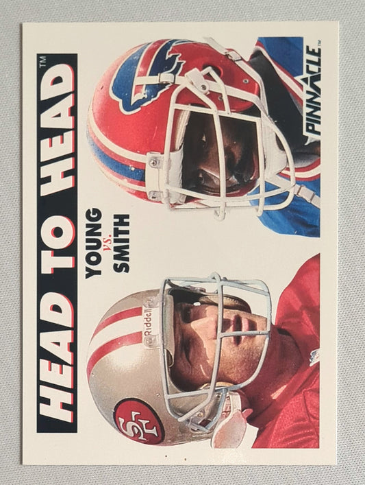 Steven Young vs Bruce Smith - 1991 Score Pinnacle NFL Team Football - Head to Head - #351