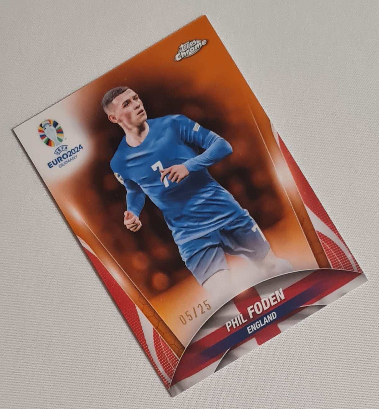 Phil Foden - 2024 Topps Chrome UEFA Euro 2024 Germany National Team England #128 Orange /25
